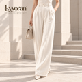 Lyvoran™ Aurelia Ivory High-Rise Pleated Wide-Leg Trousers