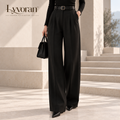 Lyvoran™ Vivienne Black Belted Wide-Leg Trousers