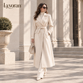 Lyvoran™ Elara Ivory Belted Longline Trench Coat