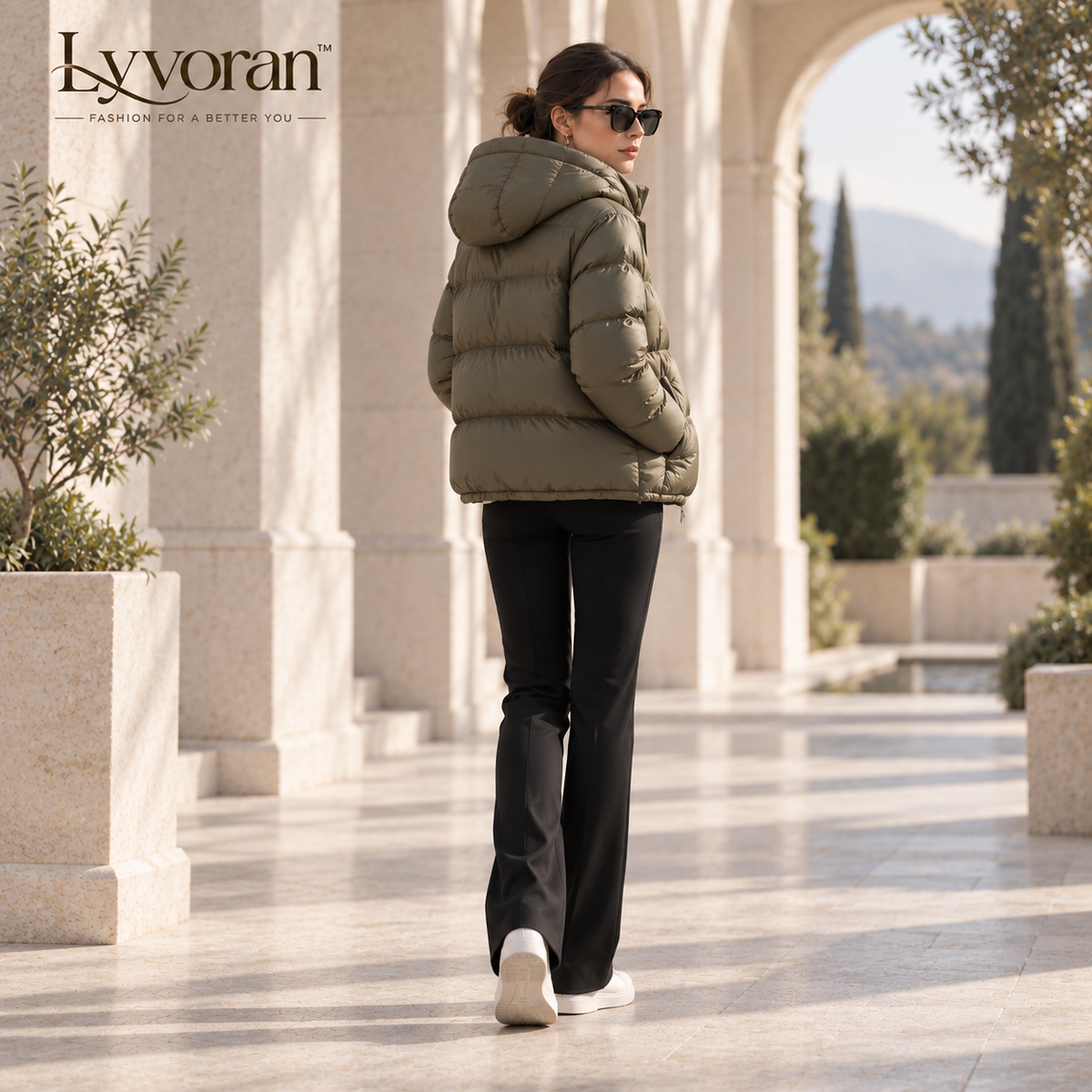 Arden puffer back view