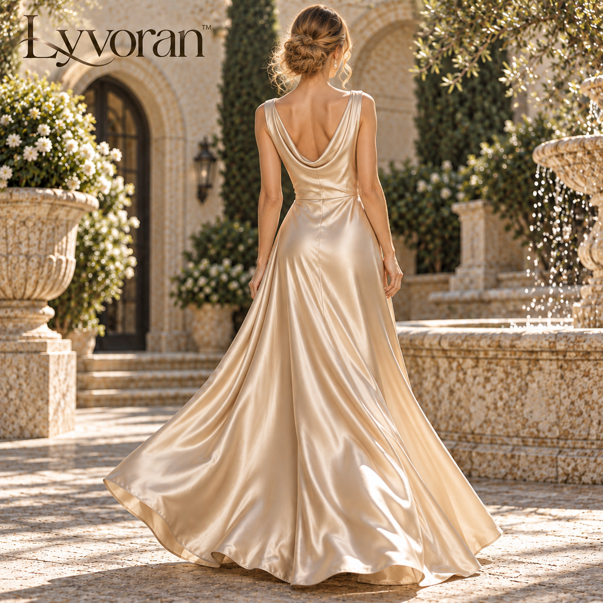 Lyvoran™ Aurelia Satin Cowl Neck Maxi Dress