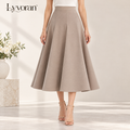 Lyvoran™ High-Waist Structured A-Line Midi Skirt